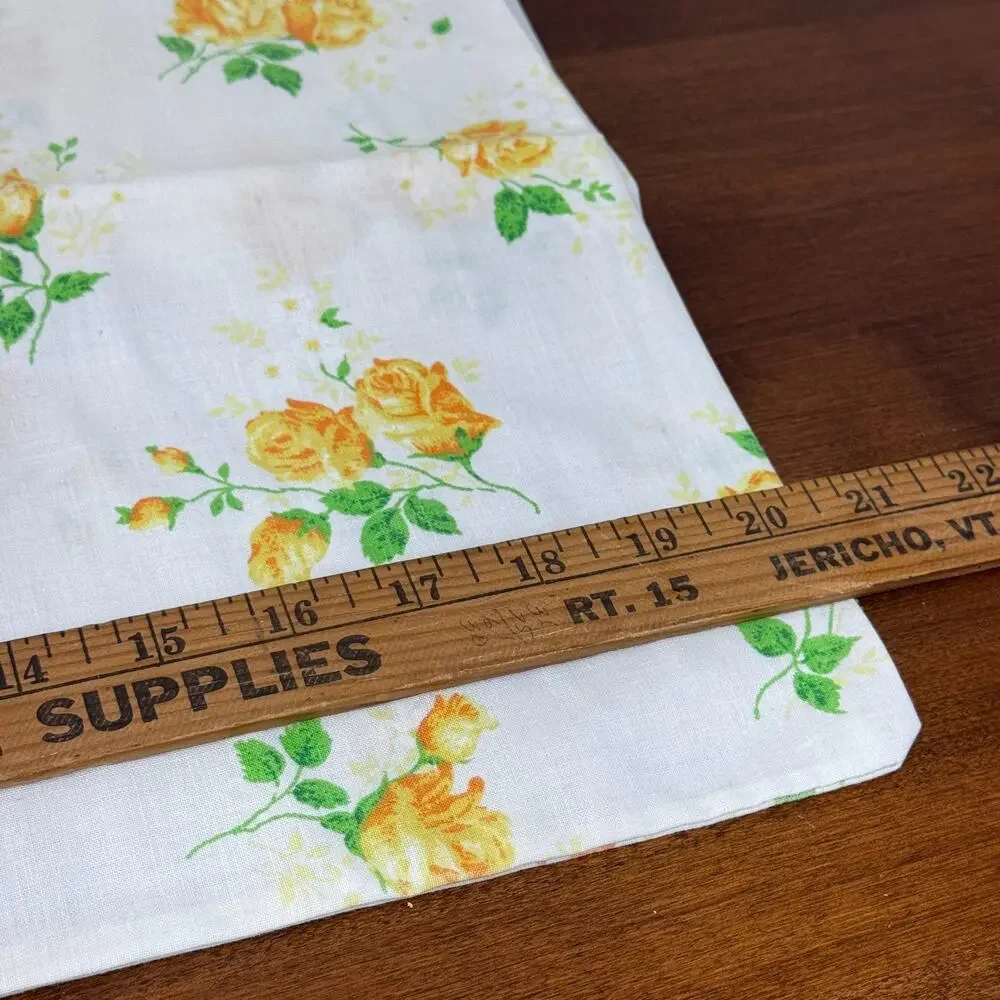 Vintage Dantre Muslin Pillowcase Yellow Roses 20.5x30